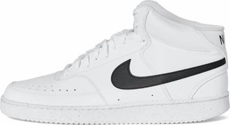 Nike Mens Court Vision Mid Next Nature Shoes In White/black