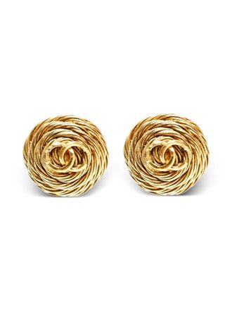 Chanel 1994 round clip-on earrings - women - Gold Plated - One Size