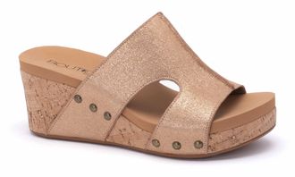 Corkys Footwear Womens Casual Wedge Sandals In Rose Gold