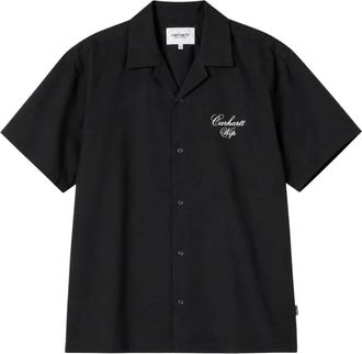 Carhartt Work in Progress Overhemden, Heren, Zwart, L, Katoen, S/S Travon Shirt