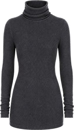 Rick Owens Truien & Vesten, Dames, Grijs, M, Wol, Wol trui met coltrui