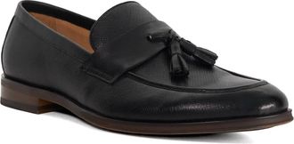 Dune London Mens Showman - Leather Textured Tassel Formal Shoes - Black - Size UK 11
