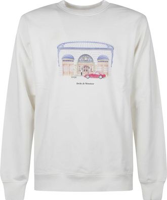 Dr&ocirc;le de Monsieur Hoodies & sweatvesten, Heren, Wit, XL, Katoen, Graphic-Print Crewneck Sweatshirt