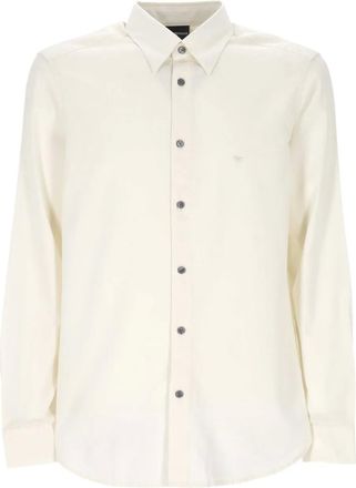 Emporio Armani Camicia a maniche lunghe con ricamo - Bianco