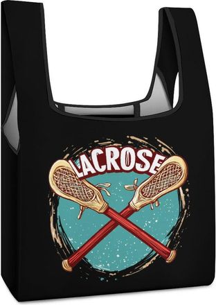 Generic Lacrosse Shopping Bag Reusable Grocery Tote Bag Foldable Handbag for Travel Picnic