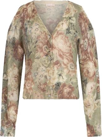 Liu Jo Maglia Aperta Sanderson Print - Dames - Vesten - Veelkleurig - M - Wol - Truien & Vesten