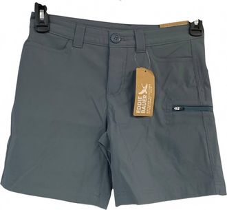Eddie Bauer Womens Graphite Upf 50+ Rainier Hiking Shorts With Pockets In Blue