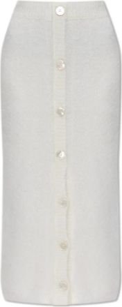 Alessandra Rich Wollen rok - Dames - Midirokken - Wit - S - Wol - Rokken