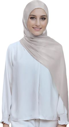 Lina & Lily Sheen Shimmer Womens Crepe Scarf Shawl Wrap Head Hijab Lightweight (Light Mink)