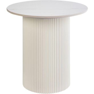 Beliani Beliani - Tavolino con piano in pietra sinterizzata Base in metallo effetto naturale Design moderno Beige chiaro &oslash; 50 cm Leona