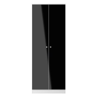 Lewis's Yarmouth Tall Plain Wardrobe in Black & White Matt - Ready Assembled - Lewiss Home | TJ Hughes