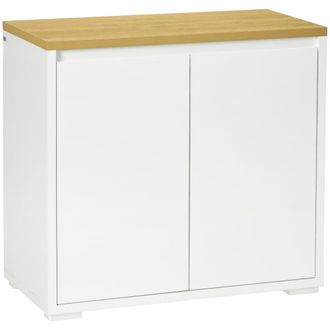 HOMCOM Aparador de sal&oacute;n 80x37x75 cm blanco
