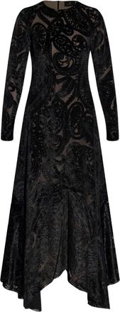 Etro Abito midi in velluto con stampa paisley - Nero
