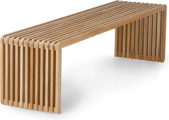 HKliving Slatted Bank 160 cm, Teak natur