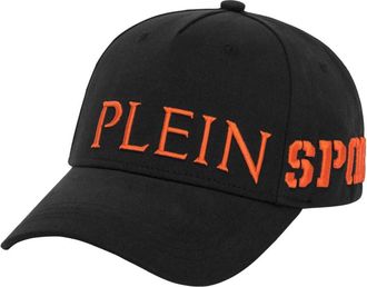 Plein Sport Baseballpet met geborduurd logo - Heren - Outdoor handschoenen - Zwart - ONE Size - Katoen - Fitness