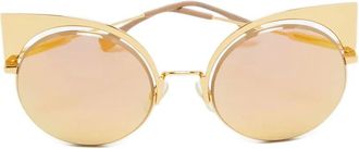 Fendi EyeShine zonnebril met cat-eye montuur - Geel