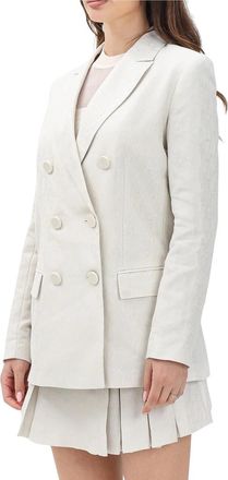 A|X Armani Exchange White Cotton Polyester Double-Breasted Jacket