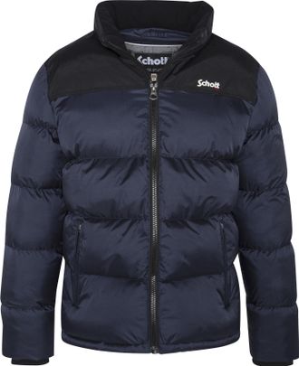 Schott NYC Steppjacke SCHOTT NYC, Damen, Gr. XXL, blau (navy), Softshell, Obermaterial: 100% Nylon, unifarben mit Farbeinsatz, Basic, klassisch h&uuml;ftlang, eingese