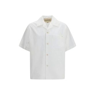 Valentino Poplin Shirt - male - Valentino - Short Sleeve Shirts - White - L - Shirts