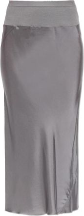 Rick Owens Rok met coltrui en elastische tailleband - Dames - Midirokken - Grijs - S - Rokken