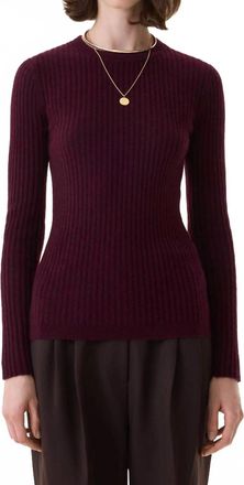 Kujten Bibi Cashmere Crew Sweater In Bordeaux