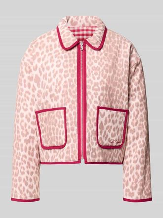 Oh April Jacke mit Eingrifftaschen und Logo-Stitching in Rosa, Gr&ouml;&szlig;e XS