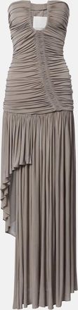 CHRISTOPHER ESBER Ruched asymmetric midi dress