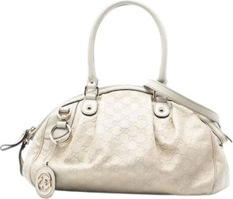 Gucci Pre-owned Handbags, female, Beige, Size: ONE SIZE Pre-owned Leather Handbag