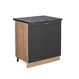 Vicco Armario Bajo Para Fregadero Fame-line, Antracita-oro, 80 Cm, Et Antracita Vicco