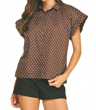 Pinch Design Geometric Diamond Top In Brown
