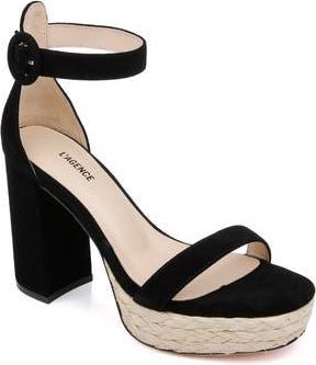 L'agence Avia Ankle Strap Platform Sandal in Black at Nordstrom Rack, Size 6.5