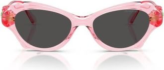 Swarovski 52mm Cat Eye Sunglasses in Transparent Pink /Dark Grey at Nordstrom