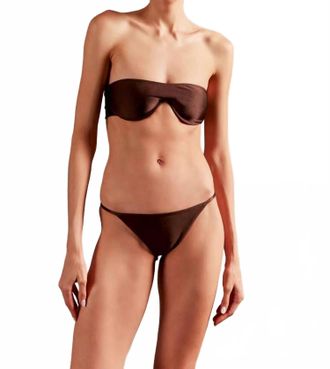 Adriana Degreas Solid Giardino Sunglasses Bikini Set In Coffee Brown