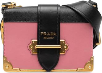 Prada Pre-owned Prada Saffiano Trimmed City Calf Cahier Crossbody IDINSPPIULIRYF1X