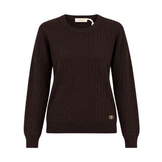 Yes-Zee Round-neck Truien - Dames - Ronde hals truien - Bruin - XS - Polyester - Truien & Vesten