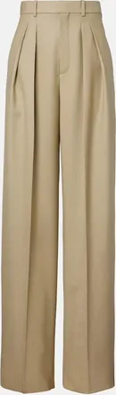 Saint Laurent Wool and silk wide-leg pants