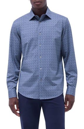 Bugatchi Jimmy OoohCotton Button-Up Shirt in Graphite at Nordstrom, Size Xxx-Large