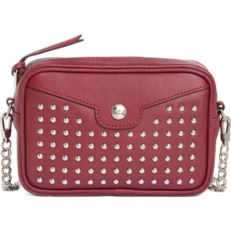 Longchamp Mademoiselle Studded Small Crossbody Belt Bag in Burgundy at Nordstrom Rack