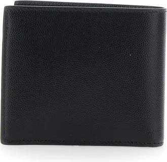 Saint Laurent Mens Bi-Fold Wallet Monogram Black Leather Calfskin
