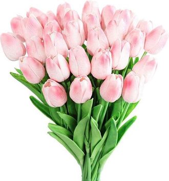 OEM Ramo De Tulipanes Artificiales - Aspecto Realista - Ideal Para Decoraci&oacute;n - 20 Tallos - Estilo A