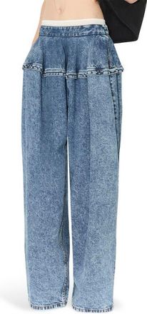 Alaia Basque Jeans in Bleu Neige at Nordstrom, Size 10 Us