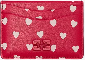 Ganni Red Bou Card Holder with Dots