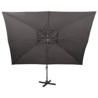 Berkfield Home Durable Cantilever Garden Parasol with Double Top Anthracite 400x in Charcoal