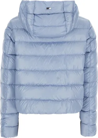 Herno Womens Short Down Jacket Blue Puffer