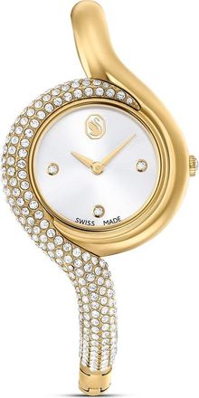 Swarovski Dextera Asymmetric Bracelet Watch, 29mm in Gold at Nordstrom