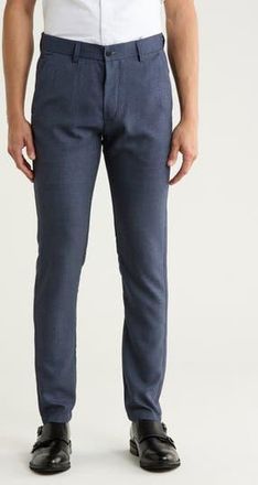 T.R. Premium Plaid Straight Leg Trousers in Navy at Nordstrom Rack, Size 34