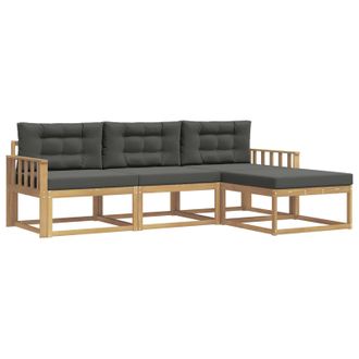 vidaXL Conjunto De Sof&aacute;s De Exterior 4 Pcs Blanco Y Antracita Vidaxl
