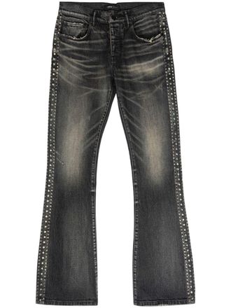 Purple Jeans svasati con strass - Nero