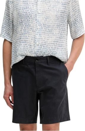 A|X Armani Exchange Shorts met logo-plaatje - Heren - Korte Broeken - Blauw - W34 - Katoen - Korte Broeken
