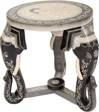 Wanderlust Deco Mesa De Centro De Madera Gris 42x35x39